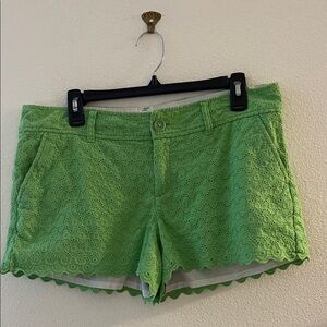 Lilly Pulitzer Lime Green Eyelet High Waist Shorts